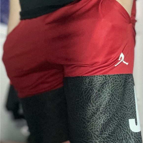 Red Black Air Jordan Shorts - Picture 3 of 4